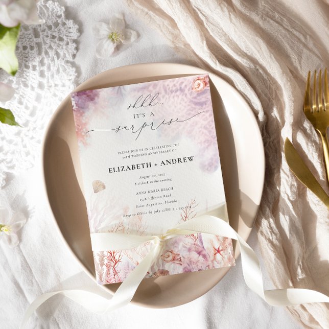 Underwater Seaweed | Seashell Anniversary Invitation (Creator Uploaded)