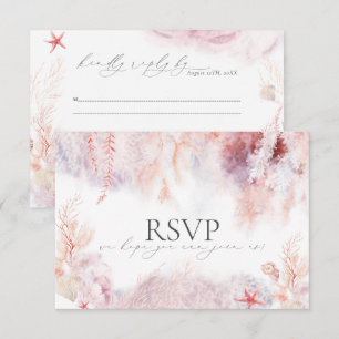 Underwater Seaweed Seashell Wedding RSVP Card