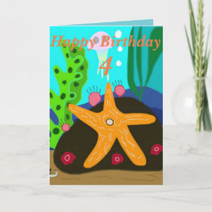 Underwater Starfish editable age Birthday Card