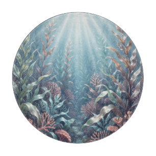 Underwater Sunbeams Coral Reef Seaweed Ocean Scene Cutting Board