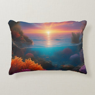 Underwater Sunset Tropical 1 Accent Pillow