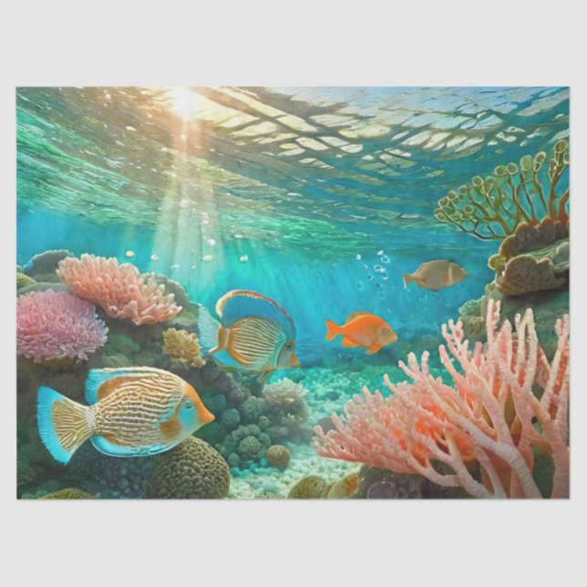 Underwater Sunshine & Tangs, Design 4 Tissue Paper (Front)