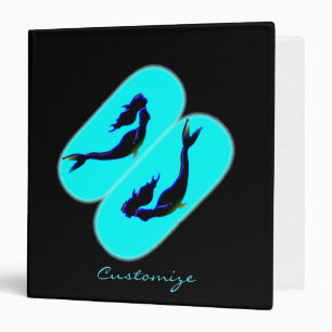 underwater swimming black mermaid binder