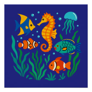 Underwater Tropical Fish - Marine Life Poster