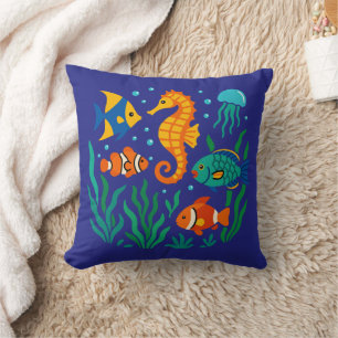 Underwater Tropical Fish - Marine Life Throw Pillow