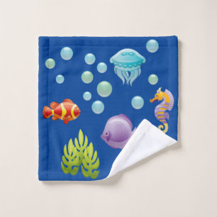 Underwater Tropical Fish Wash Cloth