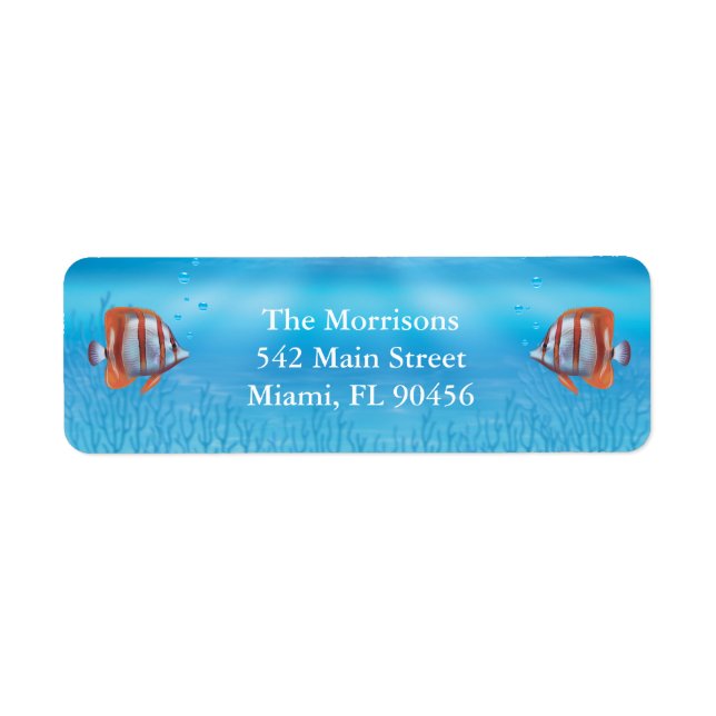 Underwater Two Less Fish in Sea Return Address (Front)
