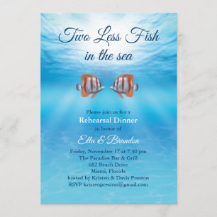 Underwater Two Less Fish in the Sea Rehearsal Invitation