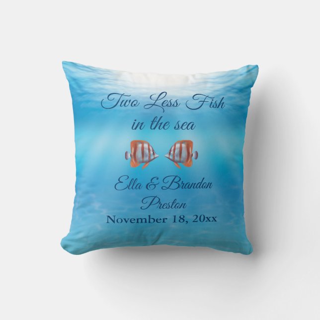 Underwater Two Less Fish in the Sea Throw Pillow (Front)