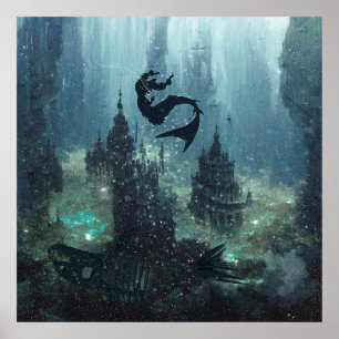 Underwater. Under What?! Mermaid. Poster