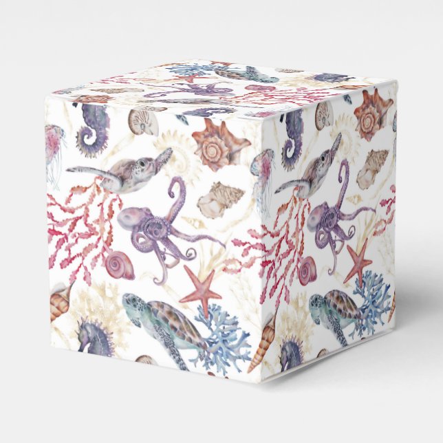Underwater Watercolor Composition Series Design 1 Favor Box (Front Side)