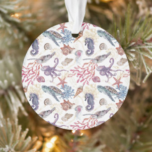 Underwater Watercolor Composition Series Design 1  Ornament