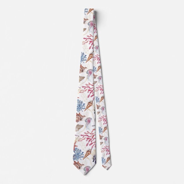 Underwater Watercolor Composition Series Design 1  Tie (Front)