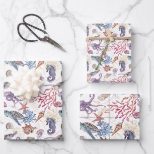 Underwater Watercolor Composition Series Design 1  Wrapping Paper Sheet