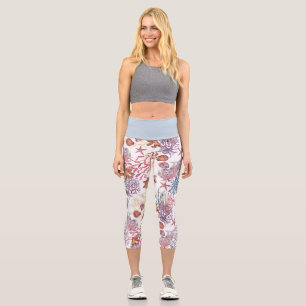 Underwater Watercolor Composition Series Design 3  Capri Leggings