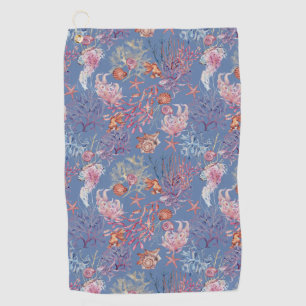 Underwater Watercolor Composition Series Design 3  Golf Towel