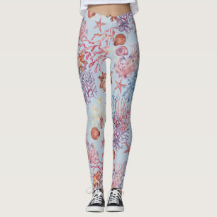 Underwater Watercolor Composition Series Design 3  Leggings