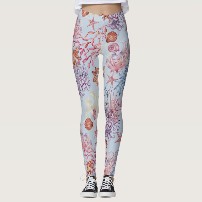 Underwater Watercolor Composition Series Design 3  Leggings (Front)