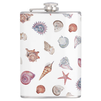 Underwater Watercolor Composition Series Design 4  Hip Flask