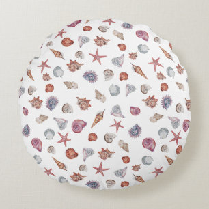 Underwater Watercolor Composition Series Design 4 Round Pillow