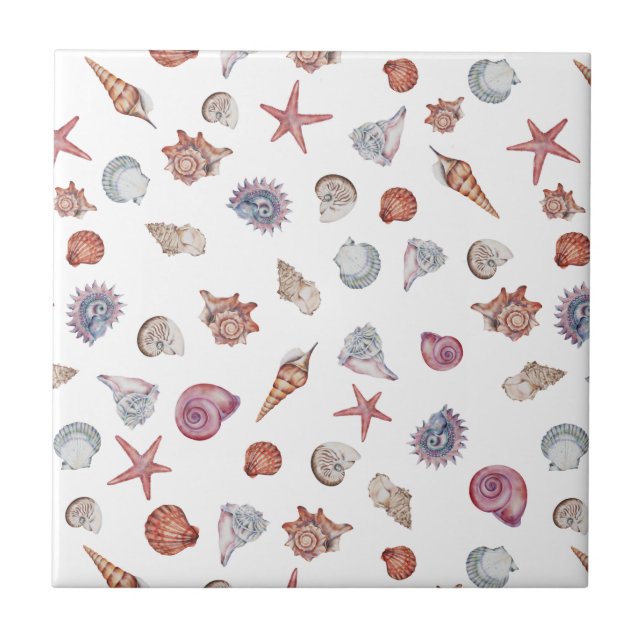 Underwater Watercolor Composition Series Design 4 Tile (Front)