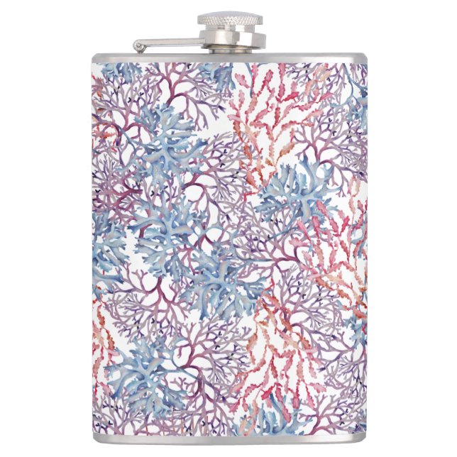 Underwater Watercolor Composition Series Design 5  Hip Flask (Front)