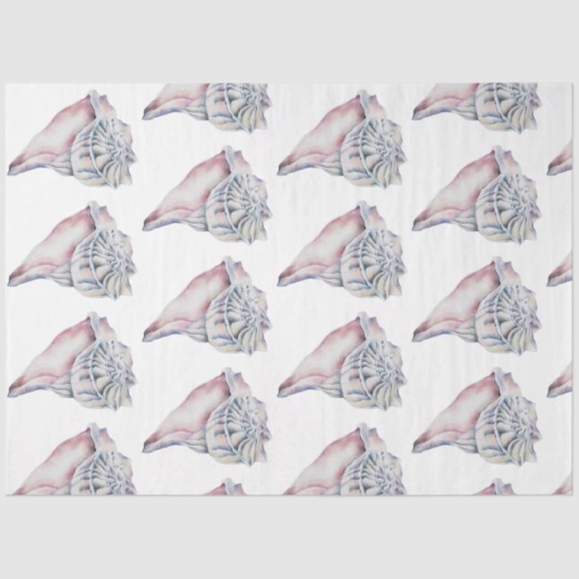 Underwater Watercolor SeaShell Series Design 15 Tissue Paper (Front)