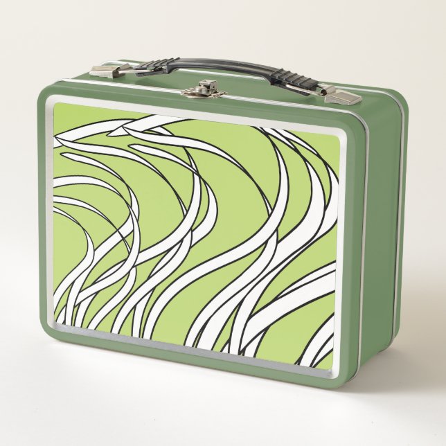 Underwater  Wave lime green Metal Lunch Box (Front)