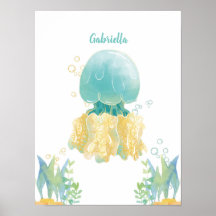 Underwater Whimsy Jellyfish Customizable
