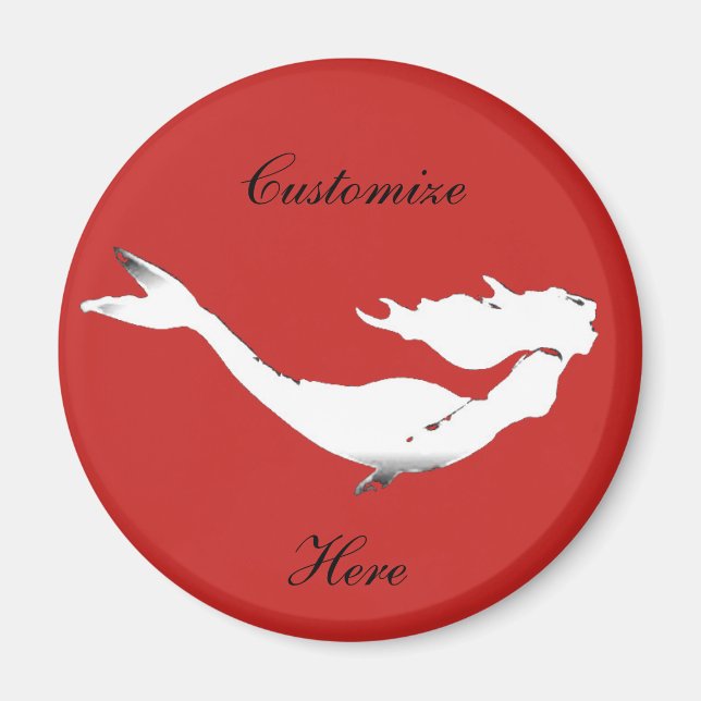 underwater white mermaid swimming magnet (Front)
