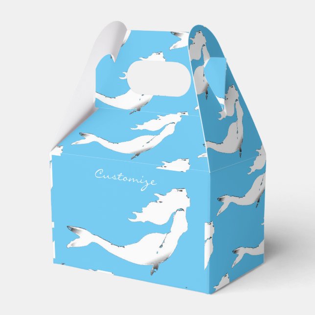 Underwater White Mermaid Swimming Thunder_Cove Favor Box (Front Side)