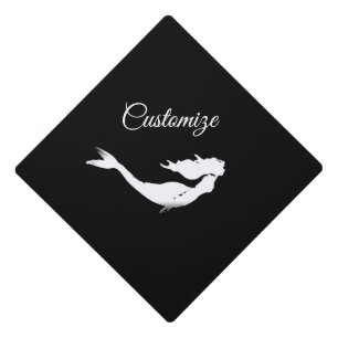 Underwater White Mermaid Swimming Thunder_Cove Graduation Cap Topper