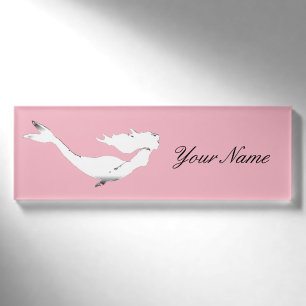 Underwater White Mermaid Swimming Thunder_Cove Name Tag
