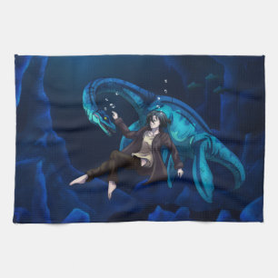 Underwater with a Plesiosaurus Kitchen Towel