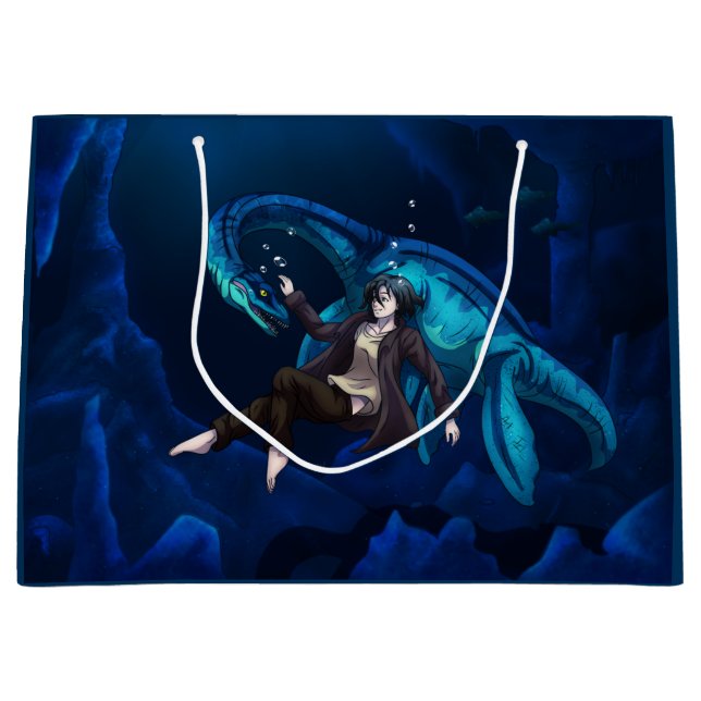 Underwater with a Plesiosaurus Large Gift Bag (Front)
