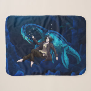 Underwater with a Plesiosaurus Sherpa Blanket
