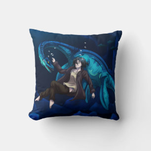 Underwater with a Plesiosaurus Throw Pillow
