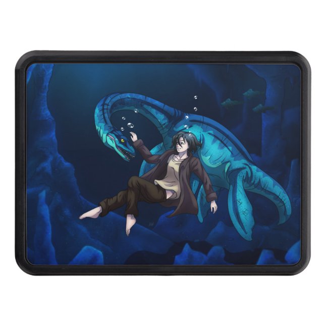Underwater with a Plesiosaurus Trailer Hitch Cover (Front)