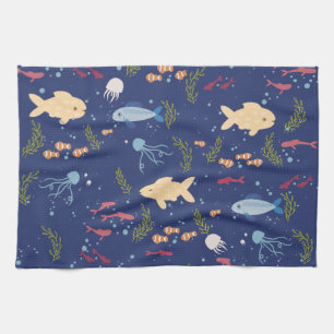 Underwater world kitchen towel