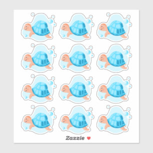 Underwater world. Ocean life. Cute sea turtle