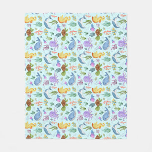 Underwater wrapping paper, ocean sea creatures fleece blanket