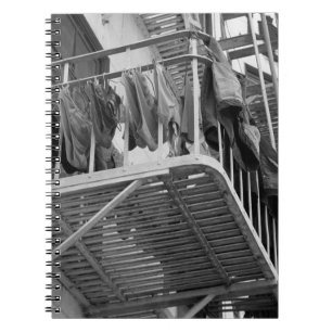 Underwear Out To Dry Humour Black and White Photo Notebook