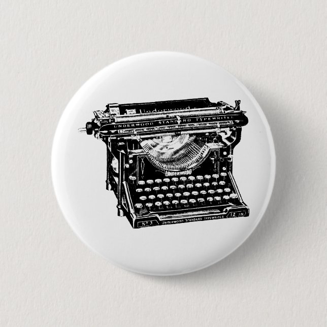 Underwood Typewriter Writer 2 Inch Round Button (Front)