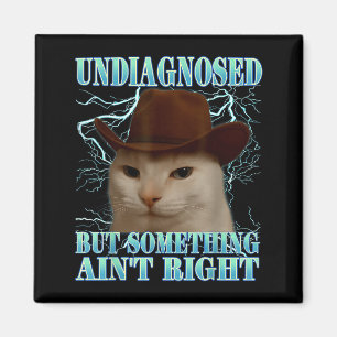 Undiagnosed But Soing Ain't Right Funny Silly Cat Magnet