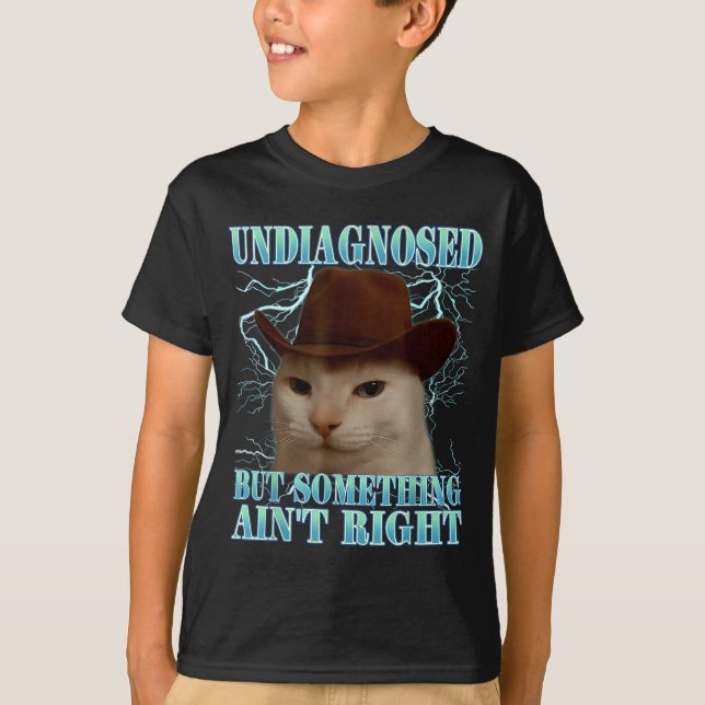 Undiagnosed But Soing Ain't Right Funny Silly Cat  T-Shirt (Front)