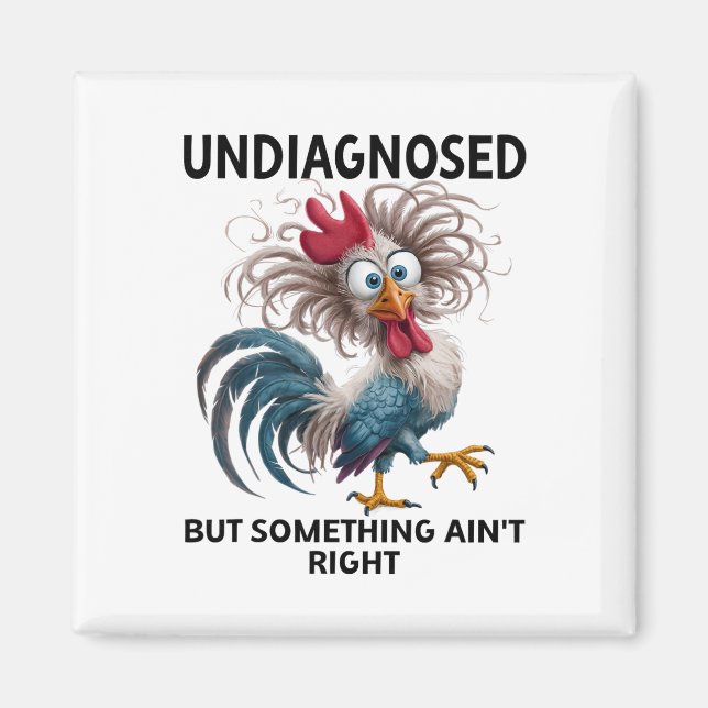 Undiagnosed But Something Ain't Right Funny Chicke Magnet (Front)