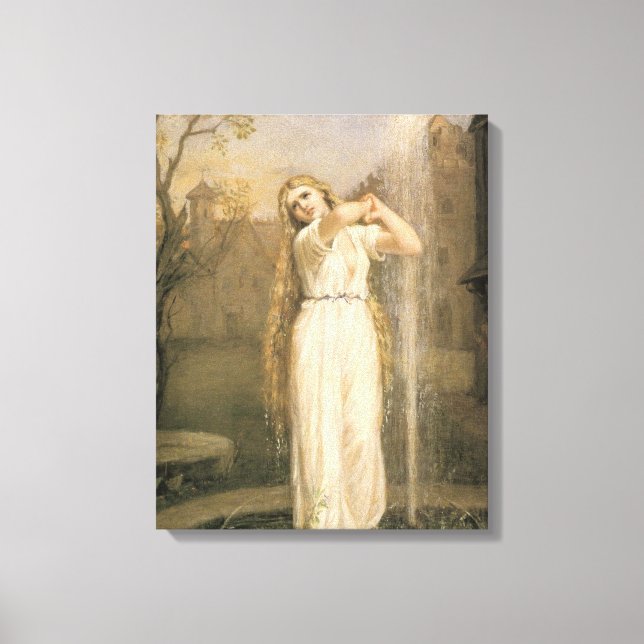 Undine (by John William Waterhouse) Canvas Print (Front)