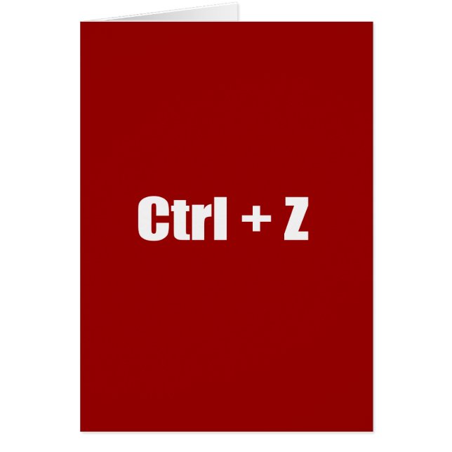 Undo - CTRL + Z (Front)