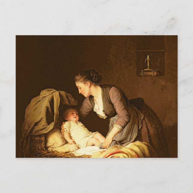 Undressing the Baby, 1880 Postcard (Front)