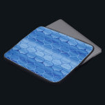 Undulating Blue Ogee Pattern Laptop Sleeve<br><div class="desc">Stylish custom laptop sleeve features an undulating blue ogee pattern. Interlocking ogee shapes range from dark blue to light blue and back. In contrast, the continuous S curve outlines shift from light blue to dark blue and back. The painted blue geometric shapes have a modern hand-designed look. The paint strokes...</div>